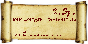 Kővágó Szofrónia névjegykártya